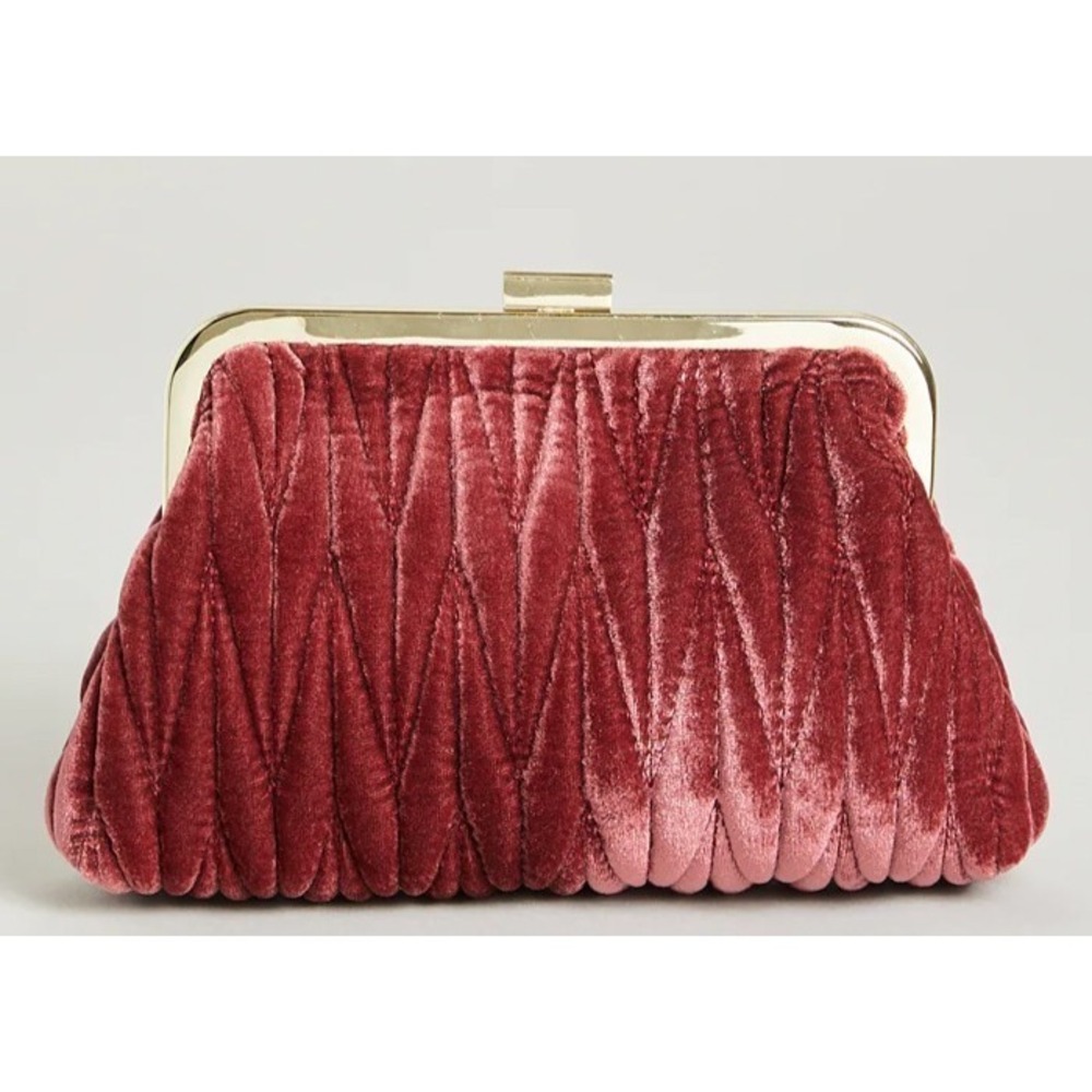 NWT Spartina 449 Velvet Dusty Mauve Southern Old-money Kiss Lock Clutch Purse - Picture 13 of 14